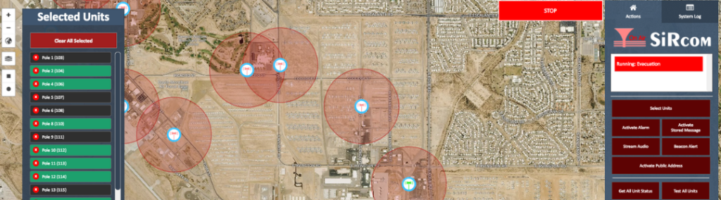 SiSA geological pin points for emergency mass notification use for life safety.