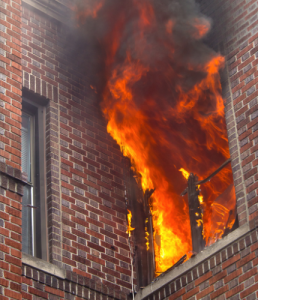 Hotel fire that is in need of emergency mass notification and life safety technology from HQE Systems who is a veteran owned company.
