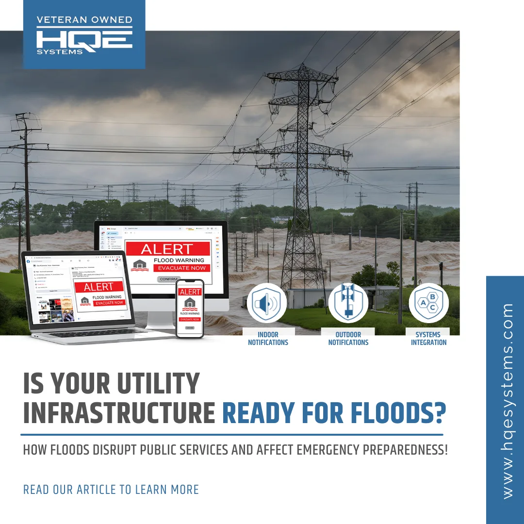 Utilities industry being affected by floods in 2024 and hurts the ability to send off emergency mass notifications during a life safety emergency.