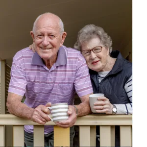 Senior citizen couple with no smartphone to receive SMS texts during a life safety emergency, HQE Systems will send automated voice calls for them to help emergency management. 