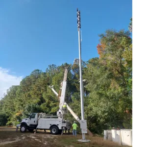 Siren Installation at Joint Base Charleston from HQE Systems for emergency mass notification and life saftey reasons.