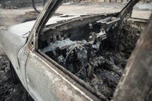 Car burnt in Wildfire