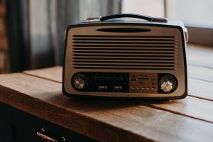 Old-School Retro Radio Broadcasting/Receiving Emergency Alert Messages.