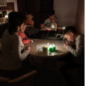 California family with out power having to use candles to see
