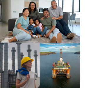 Family, Oil Rig, & Power Plant being protected by HQE Systems SAFE Network, a emergency mass notification device that is cellular resilient and power resilient to still send messages even with no connection or power.