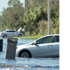 Florida flood from Hurricane Helene causing damage and evacuations. 