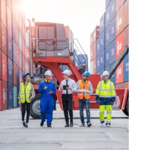 Shipping Container Yard Workers getting prepared for robberys and other intruders that are trying to steal cargo.