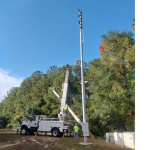 Siren Installation at Joint Base Charleston from HQE Systems for emergency mass notification and life saftey reasons.