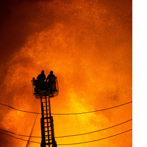 Connecticut Fires being fought by firefighter while acres are being burned and cutting off cellular and power lines, HQE Systems life saftey technology could have helped.